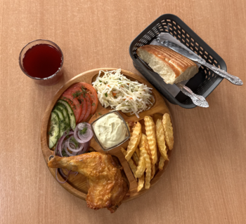 бизнес ланч с окорочком